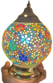 Mosaic lampa orientálna stolná Globe KVETY Ø15