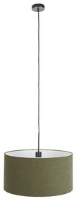 Závesné svietidlo čierne so zeleným tienidlom 50 cm - Combi 1