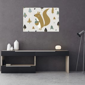 Obraz - Veverička s orieškom (90x60 cm)