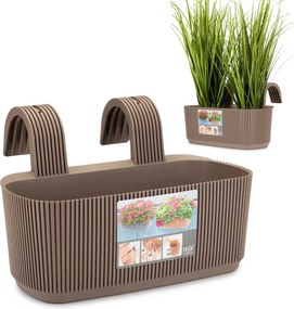 ZÁVESNÝ PLASTOVÝ KVETINÁČ LINE 21X29X19 CM HNEDÁ