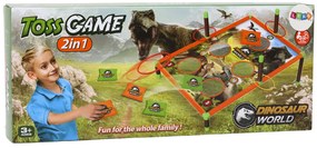 LEAN TOYS Arkádová hra – Hoď vrecko, obruč – dinosaurus