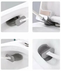 AQUALINE TF010 WC silikonová štětka nástěnná/na postavenie, biela