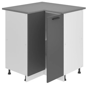 Kuchynská skrinka Belini Premium Full Version spodná rohová 90 cm šedý mat s pracovnou doskou