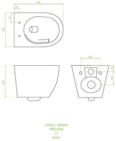 Laveo Desna Cycleon 2.0, závesná WC misa s toaletným sedadlom z duroplastu, Vortex splachovanie, biela lesklá, LAV-VMD_610S