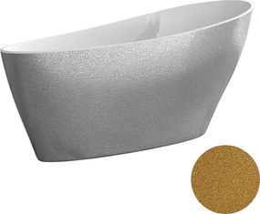 Besco Voľne stojaca vaňa z liateho mramoru Keya Glam 165x70 BESCO-Rozmery: 163,5x70,5, BESCO-Farba: Biela/grafit