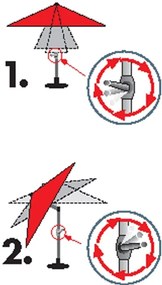 Doppler EXPERT 320 cm - slnečník s automatickou naklápacou kľukou tehlová (terakota - kód farby 833)