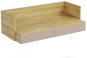 Písací stôl MOBIUS 2S dub hickory/stará ružová