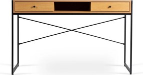 Písací stôl so zásuvkami Rex 123 cm dub Craft zlatý/čierny