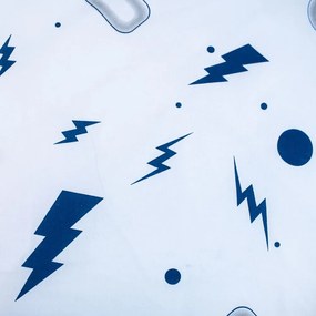 Bielo-modré bavlnené detské obliečky na jednolôžko 140x200 cm Game over – Jerry Fabrics