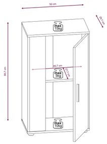 Obývacia stena BRICK dub sonoma/biela