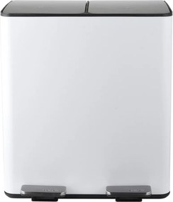 Matne biely oceľový odpadkový kôš 2x20 l na triedený odpad/nášľapný Aliya – Spirella