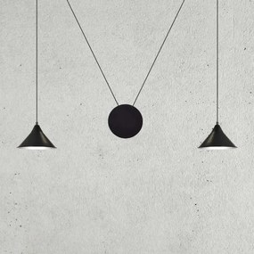 Luster na lanku ABRAMO 2xE27/15W/230V čierna