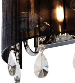 Sada 2 nástenných svietidiel chróm s čiernym tienidlom - Ann-Kathrin 2