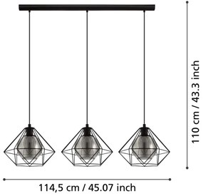 Eglo 43483 - Luster na lanku VERNHAM 3xE27/40W/230V
