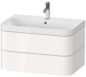 DURAVIT Happy D.2 Plus c-shaped závesná skrinka s nábytkovým umývadlom s otvorom, 2 zásuvky, 775 x 490 x 480 mm, biela vysoký lesk, HP4347O2222