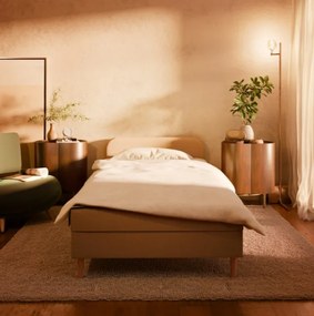 Čalúnená posteľ CASPE Velvet 120×200 cm tmavomodrá