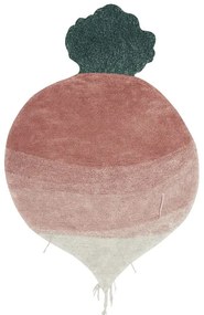 Ružový prateľný ručne tkaný bavlnený detský koberec 100x150 cm Ramona the Radish – Lorena Canals