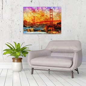 Sklenený obraz - Golden Gate, San Francisco, Kalifornia (70x50 cm)