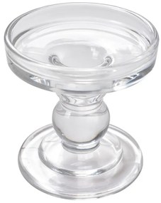 Sklenený transparentný svietnik na úzku aj širokú sviečku - Ø 9*9 cm