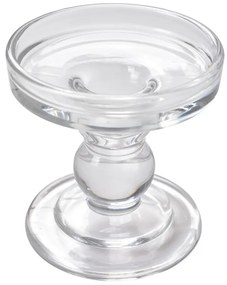 Sklenený transparentný svietnik na úzku aj širokú sviečku - Ø 9*9 cm