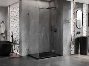 Mexen Lunar T výklopný sprchový kút pravý 115 x 80 cm, číre sklo, grafitová, 834T-115-080-95-00-P