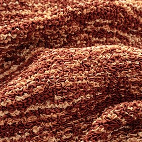 Bielastické poťahy UNIVERSO NOVÉ žíhané tehlové kreslo s drevenými rúčkami (š. 40 - 70 cm)