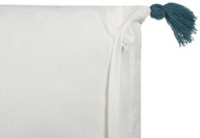 Sada 2 bavlnených vankúšov so vzorom 45 x 45 cm biela/modrá RUMEX Beliani