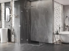 Mexen Lunar T, sklápací sprchový kút ľavý 125 x 110 cm, 8mm číre sklo, chrómový profil, 834T-125-110-01-00-L