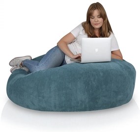 Manšestrový sedací vak Island 420 l – 120 cm – 6 farieb Farba: SZ75 - modrá