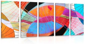 5-dielny obraz pestrofarebná abstrakcia - 100x50