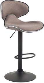 Barová stolička Las Vegas 2 ~ látka, čierna podnož - Sivo-hnedá (Taupe)