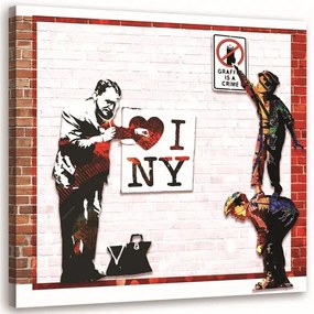 Gario Obraz na plátne Banksy - I love New York Rozmery: 30 x 30 cm