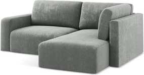 Sivá ženilková rozkladacia/s úložným priestorom rohová pohovka (pravý roh/do L) Kona – Makamii