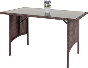 Polyratanový jedálenský stôl HWC-G16, 112x60cm - hnedá
