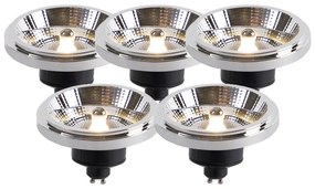 Sada 5 stmievateľných LED žiaroviek GU10 AR111 11W 810lm 2700K
