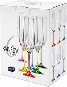 Crystalex poháre na šumivé víno VIOLA Rainbow 190 ml 6 ks
