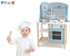 Detská kuchynka Viga 44047 PolarB strieborná / modrá