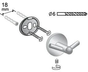 BISK Erga FOR YOU, 2-háčik na uteráky, čierna matná, ERG-08257