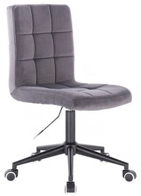 LuxuryForm DESIGN Stolička TOLEDO VELUR na čiernej podstave s kolieskami - tmavosivá