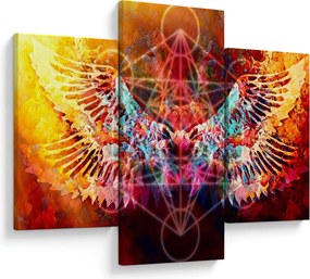 Obraz - Merkaba s krídlami, abstrakcia (90x60 cm)