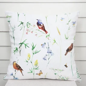 Biante Bavlnená obliečka na vankúš Sandra SA-392 Lúčne kvietky s vtáčikmi 70 x 90 cm