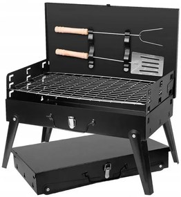 Zaparkorun Cestovný obdĺžnikový gril na drevené uhlie Coalbox