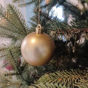 DECOLED Sada vianočných ozdôb zlaté plastové gule 6 cm, balenie 24 ks