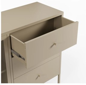 Krémovobiela kovová komoda 140x90x40 cm Fayna – Marckeric