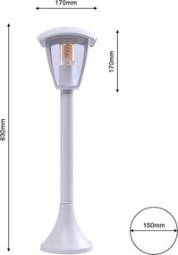 Exteriérové svietidlo Fox Big, 1x akrylové/biele hliníkové tienidlo
