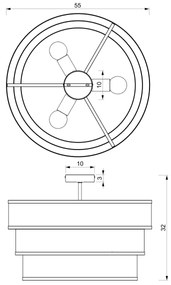 Prisadený luster GLUM 3xE27/60W/230V čierna