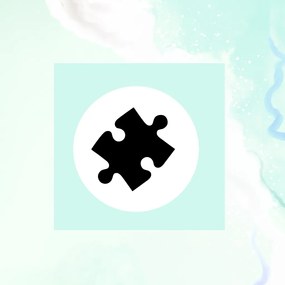 Štítok, nálepka do detskej izby, čierna na bielom podklade – Puzzle