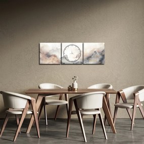 Obraz - Abstrakcia hôr s textúrou mramoru (s hodinami) (90x30 cm)
