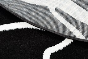 Okrúhly koberec HAMPTON Rosa ruža, kvety čierny