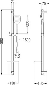 Mexen sprchový set DQ62, chróm, 785624581-00